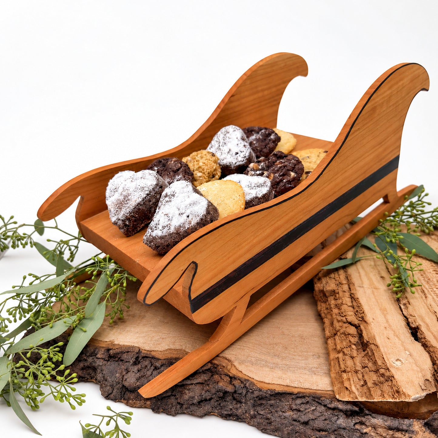 Wooden Sleigh Cookie Tray
