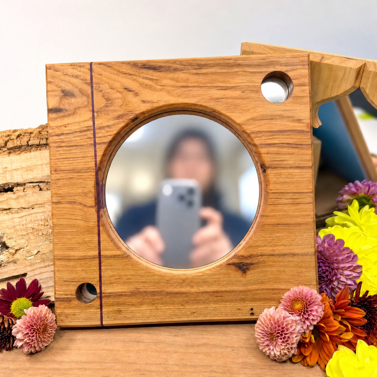 Wood-Framed Decorative Mirror